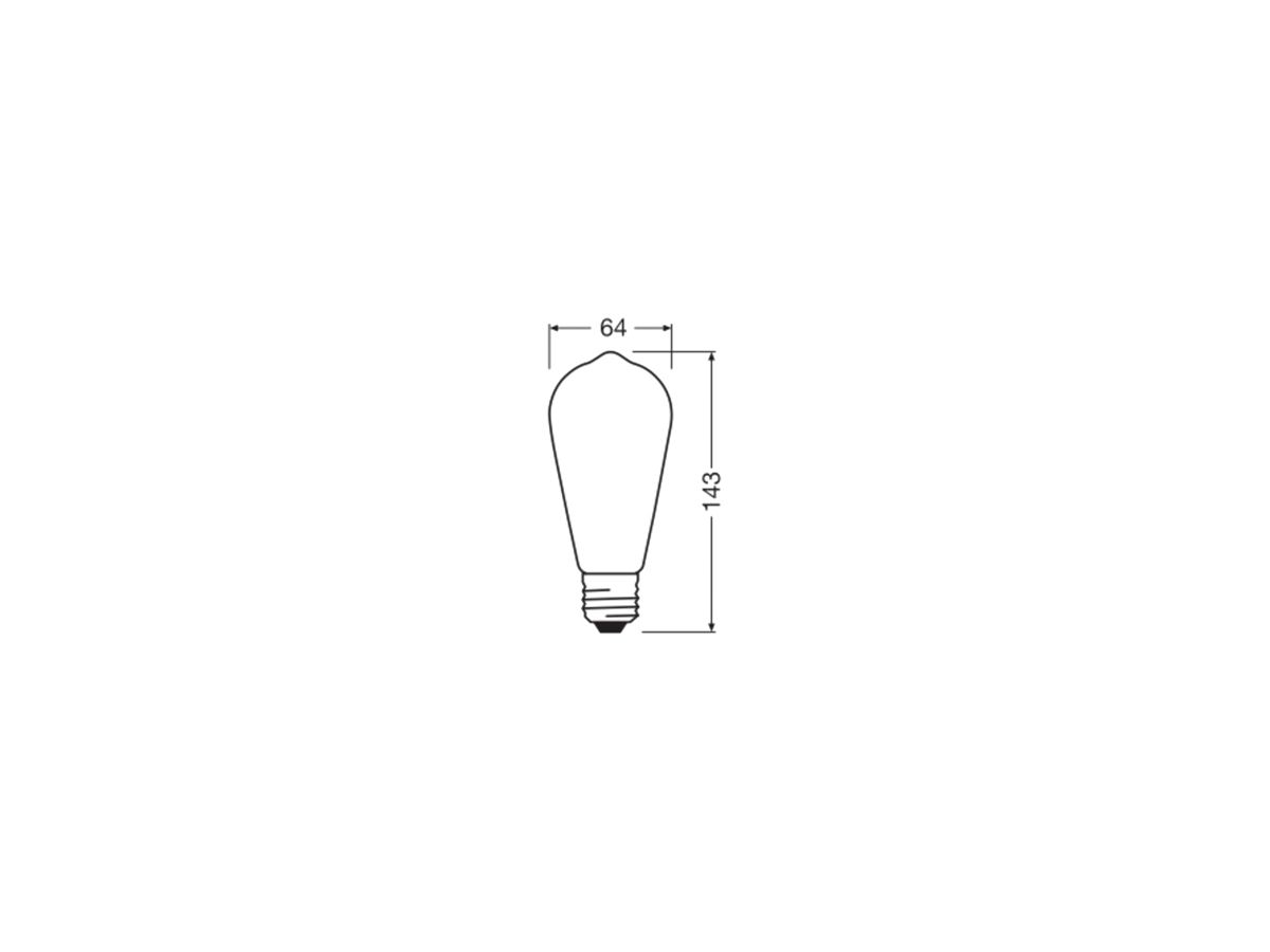 LED-Lampe LEDVANCE CLASSIC ST E27 3.4W 470lm 827 mattiert Ø64×143mm