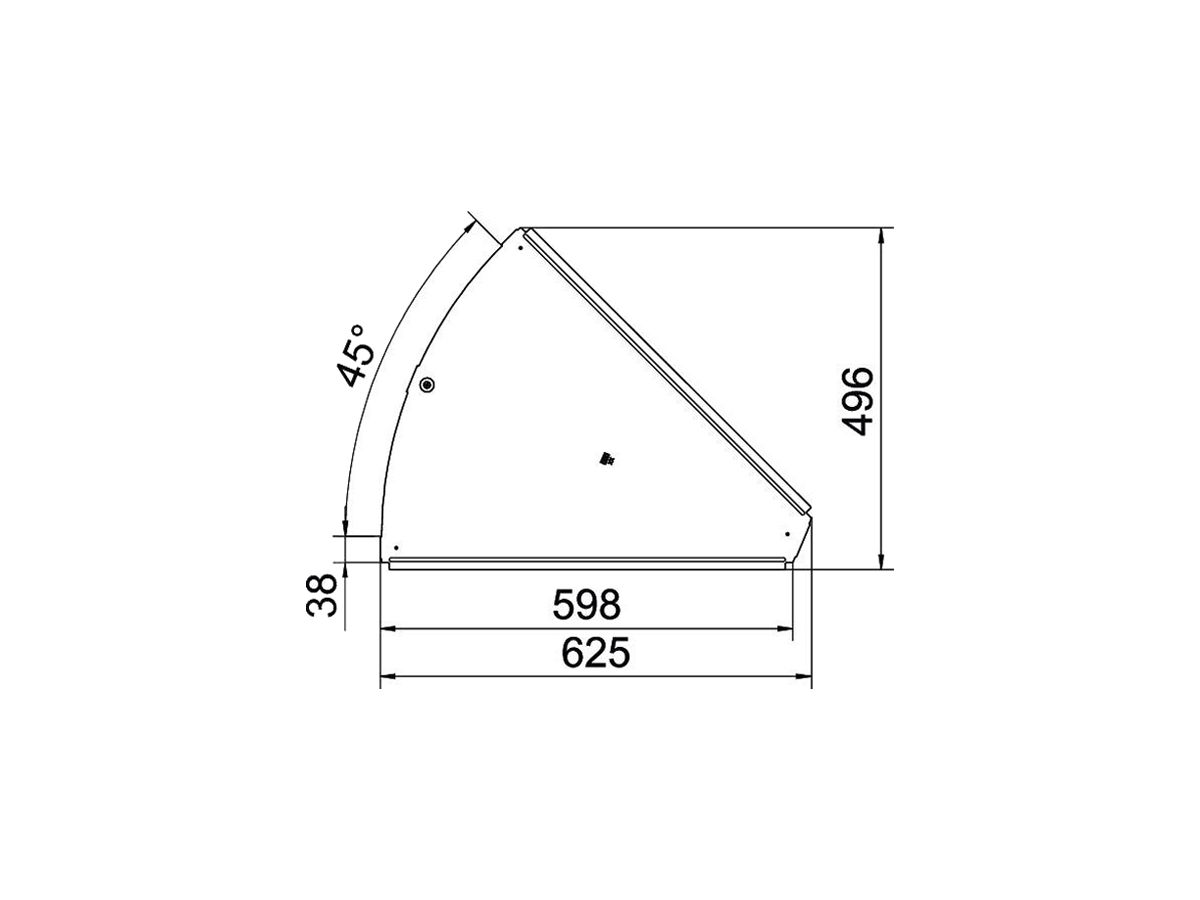 Deckel BET RBD 45° 600×625mm Stahl bandverzinkt