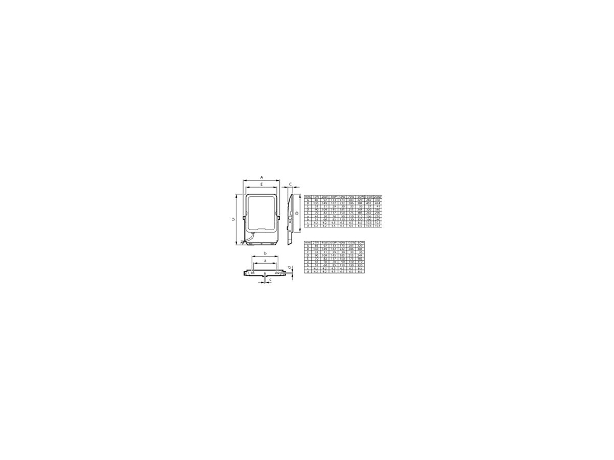 LED-Strahler Philips Ledinaire 90W 10500lm 830/840/865 IP65 92°×52° 304×220