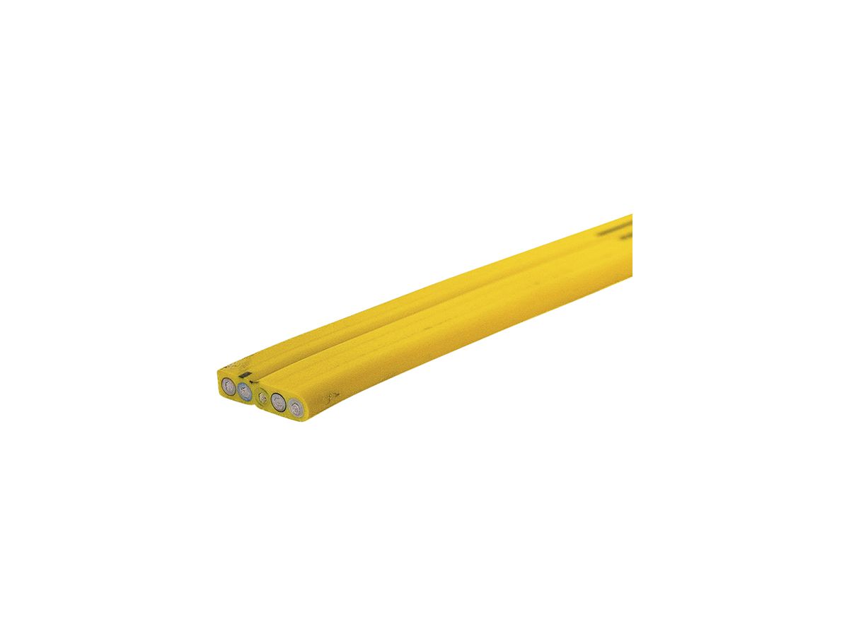 Flachkabel Woertz Technofil 5×2.5mm² PVC gelb mit schwarzem Streifen Eca