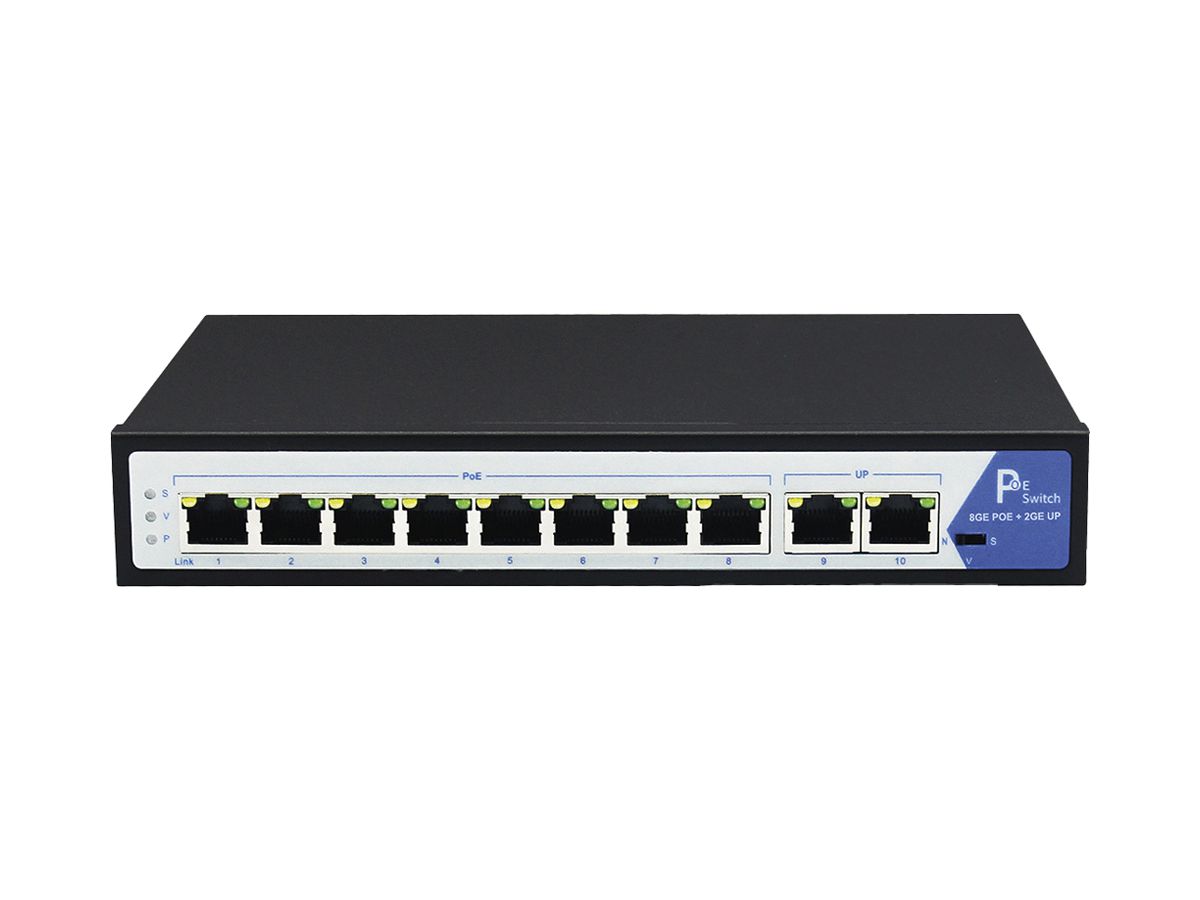 Switch VALUE PoE+ Gigabit Ethernet 8-Port + 2-Port Uplink (GbE)