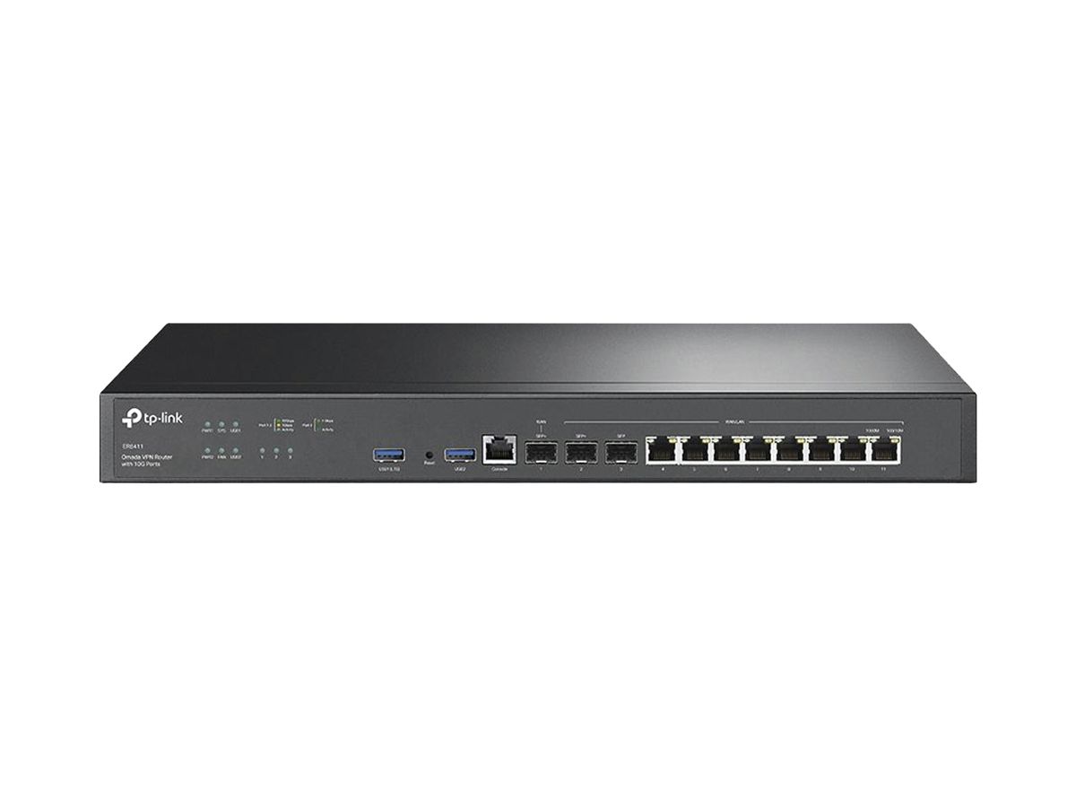 Router TP-Link Omada ER8411 1×WAN/LAN SFP 1×WAN SFP 1×WAN/LAN SFP 8×LAN
