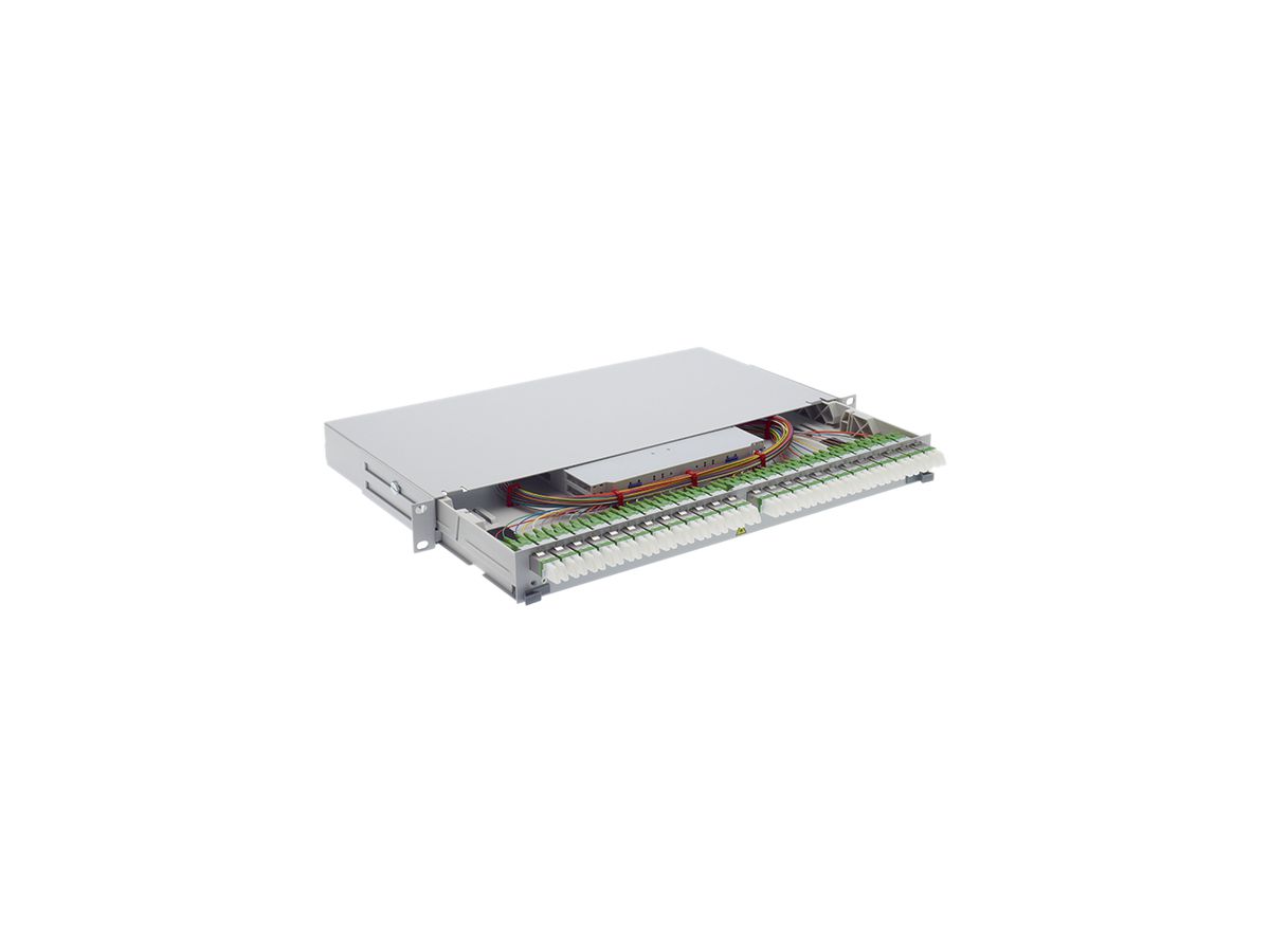 Rangierfeld LWL 19" UniRack2 1HE 12×E-2000-Compact OM3