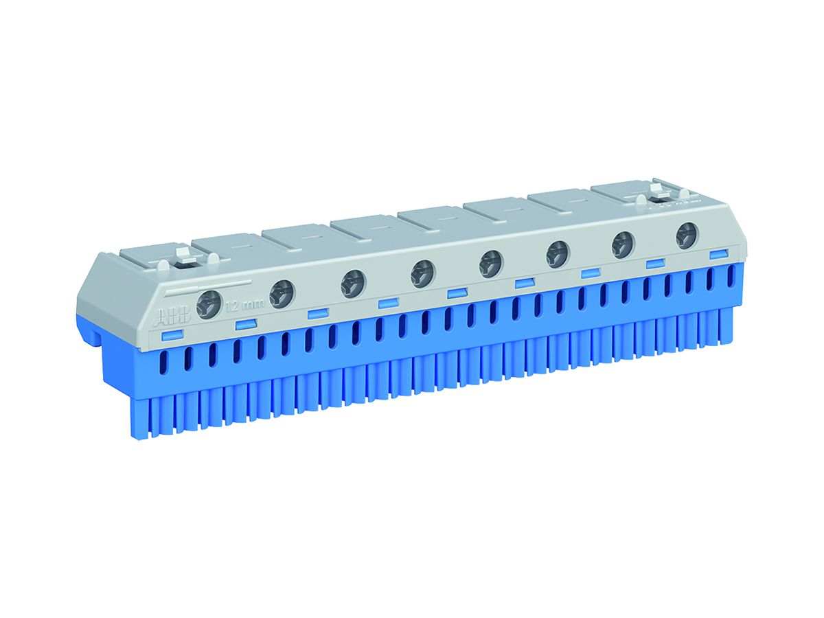 Klemmenblock ABB ZK268B, 63A, 8×2.5…25mm²+26×1.5…4mm² (Quick), blau