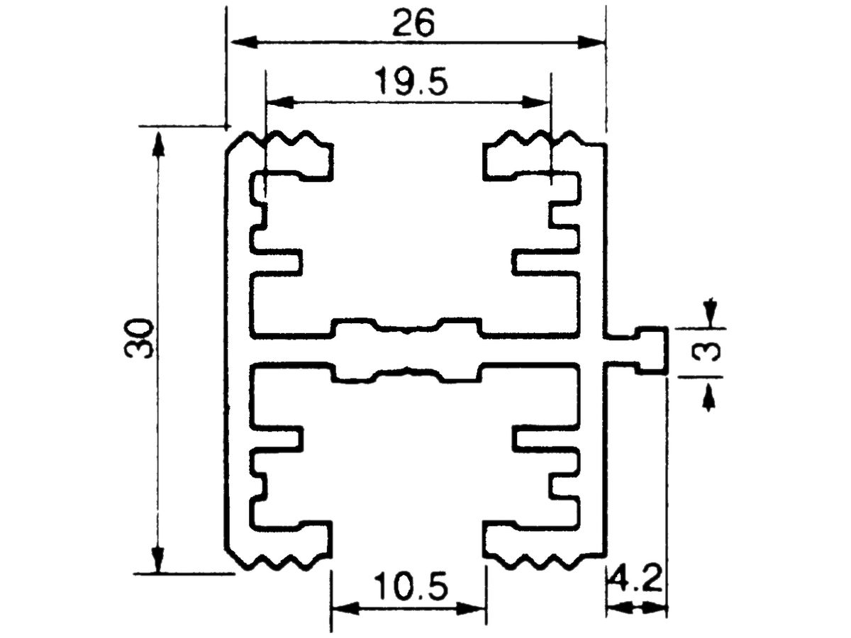 Trennprofil Al 26×30mm L=3m