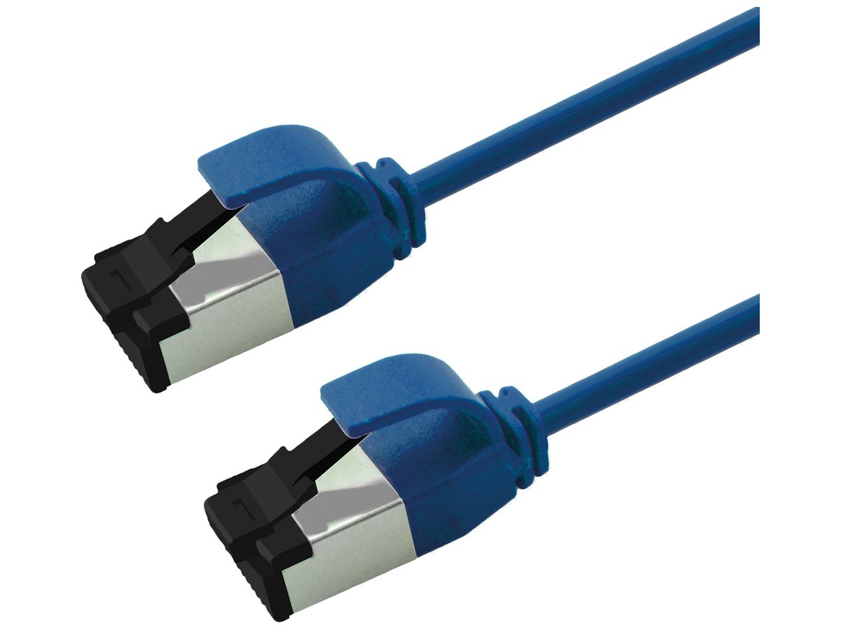 Patchkabel RJ45 ROLINE CAT8.1 S/FTP AWG28 1:1 LSZH blau 0.3m