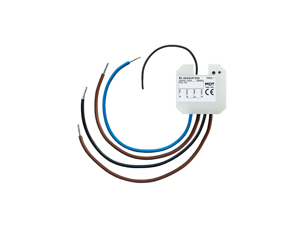 EB-Schaltaktor KNX RF+ MDT RF-AKK2UP.01S 2-Kan 10A 230VAC