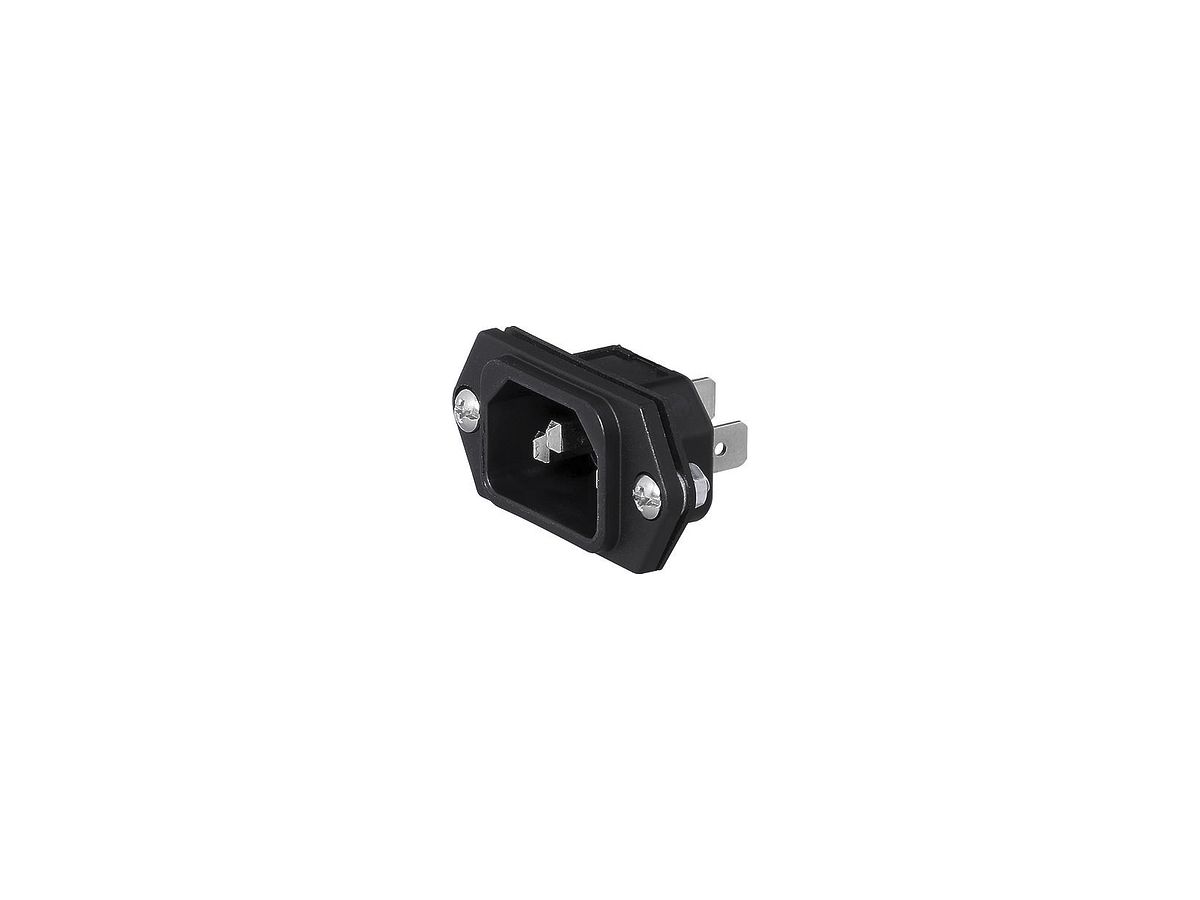 EB-Gerätestecker 3P T113 C14 eckig horizontal schwarz