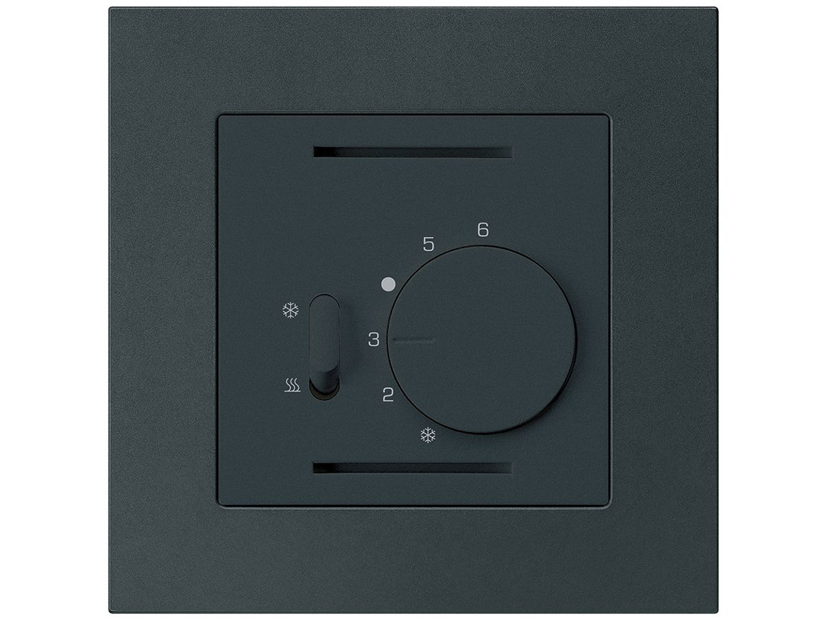 UP-Thermostat Hager kallysto.pro, mit Schalter Heizen/Kühlen, schwarz