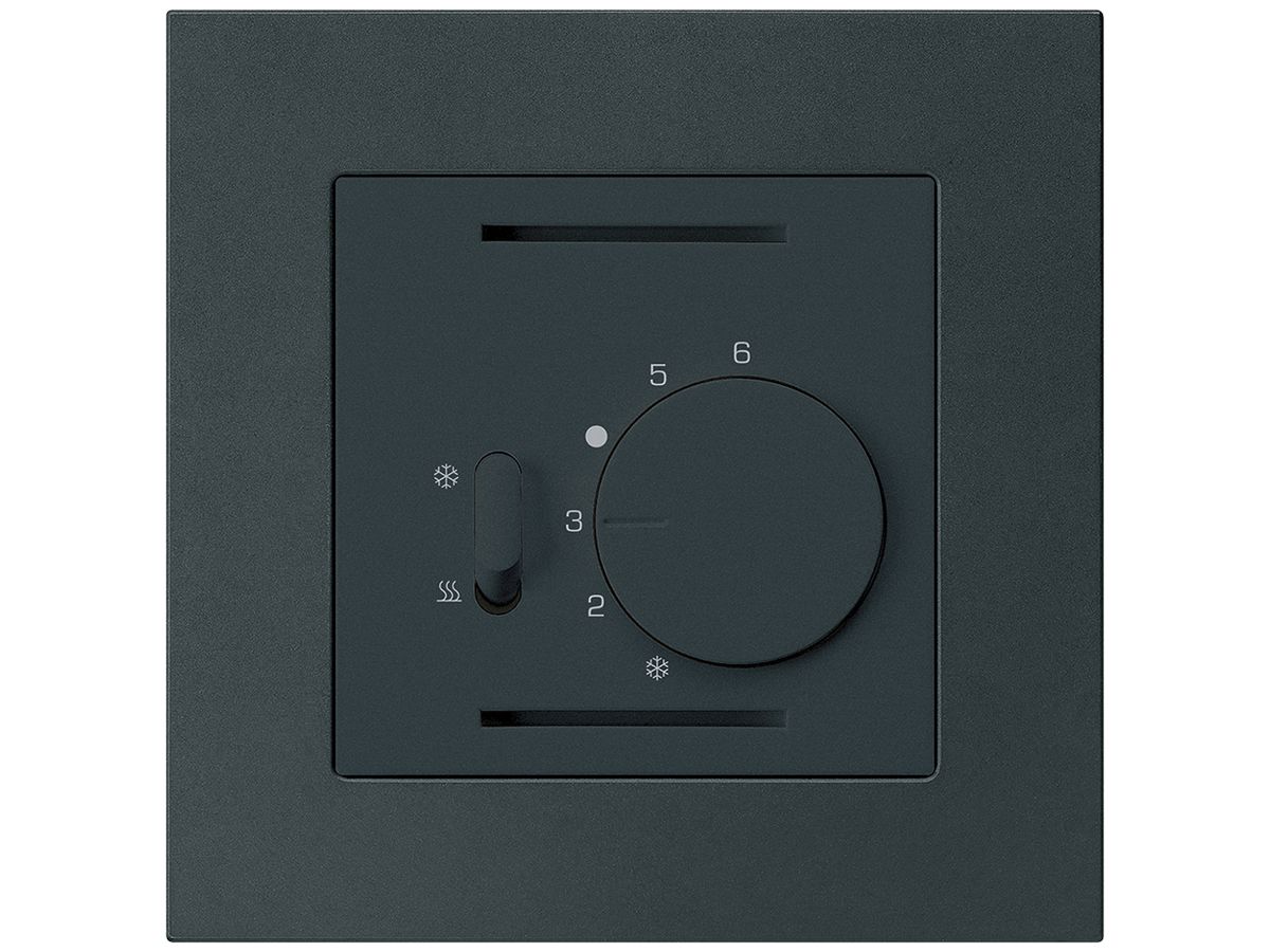 UP-Thermostat Hager kallysto.pro, mit Schalter Heizen/Kühlen, schwarz