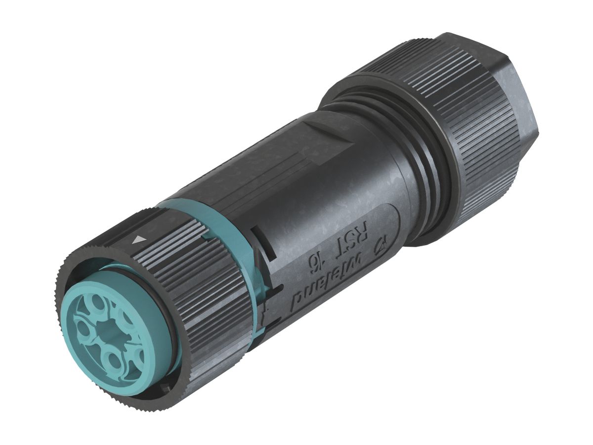 Buchsenteil Wieland RST16I5 S B1 ZT5S A TB, 5L 250V 16A, türkisblau