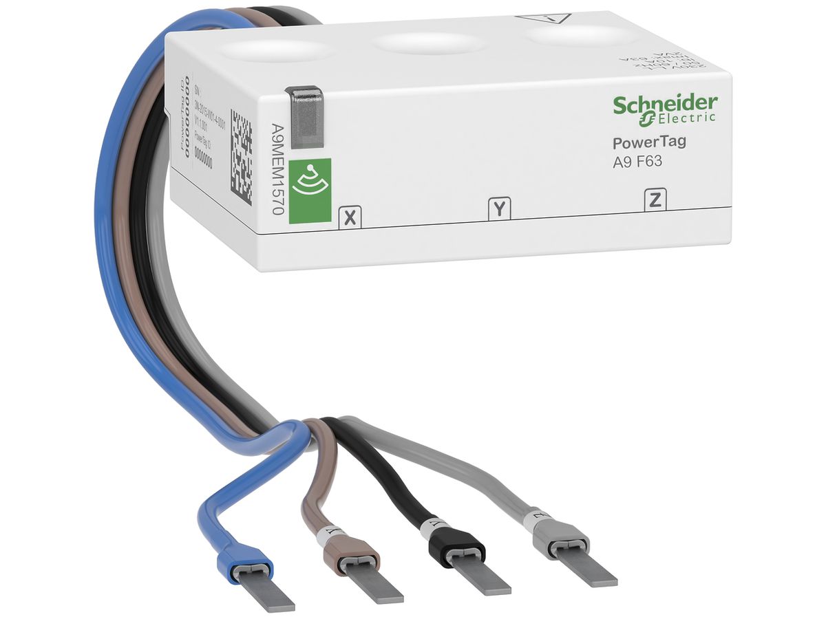 Stromsensor Acti9 PowerTag F63, 3LN, für Montage oben/unten auf MCCB Acti9