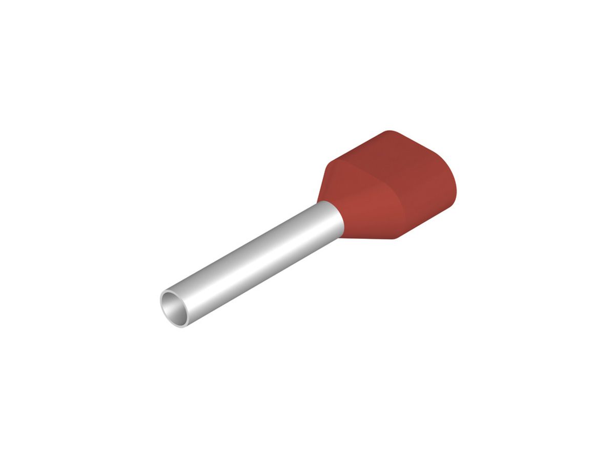 Zwillings-Aderendhülse Weidmüller H isoliert 2×1mm² 12mm rot DIN lose