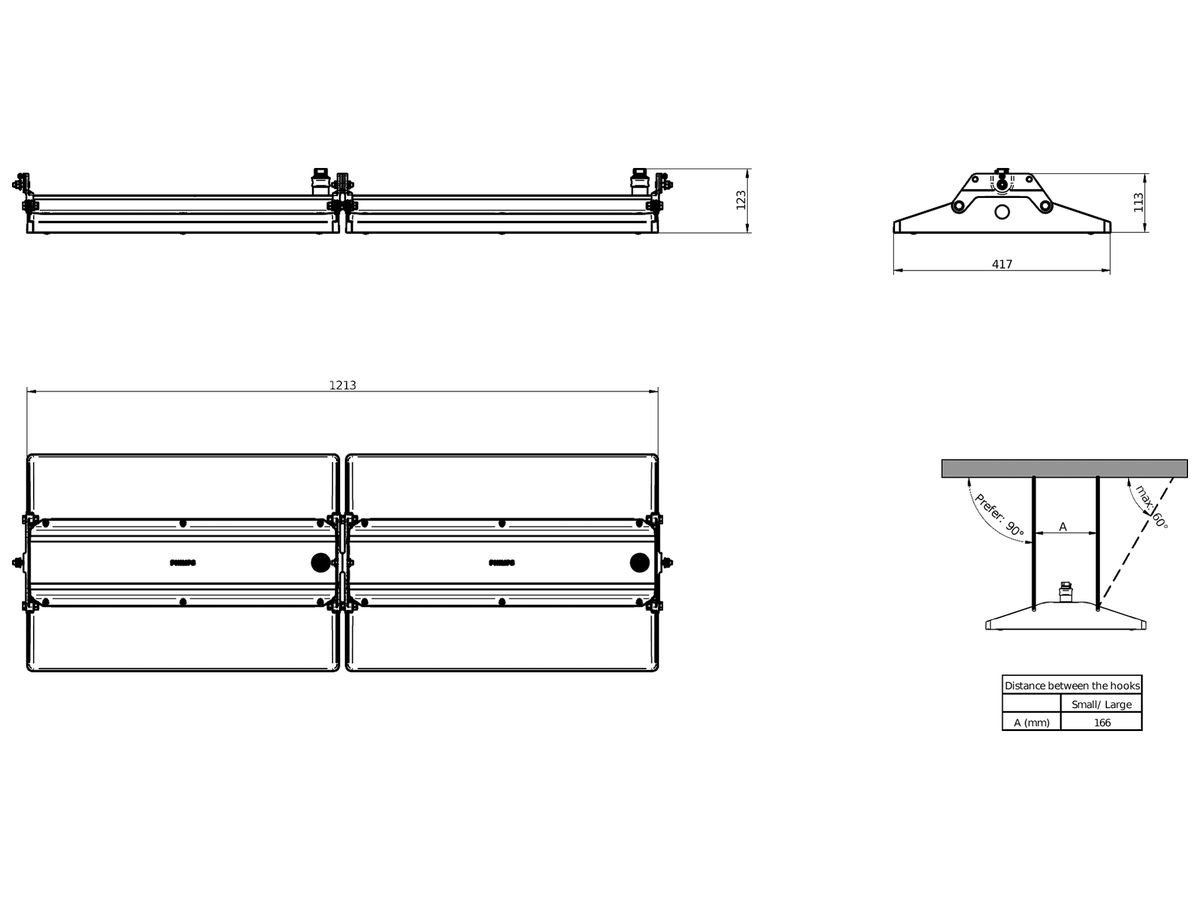 LED-Hallenstrahler GentleSpace 397W 70000lm 840 IP65 42°×44° DALI 417×600