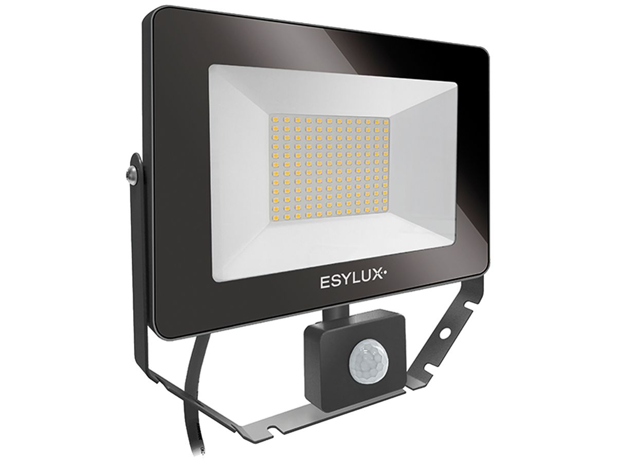 LED-Strahler ESYLUX AFL BASIC, 50W 4000K 5000lm 240×60×230mm IP65, schwarz