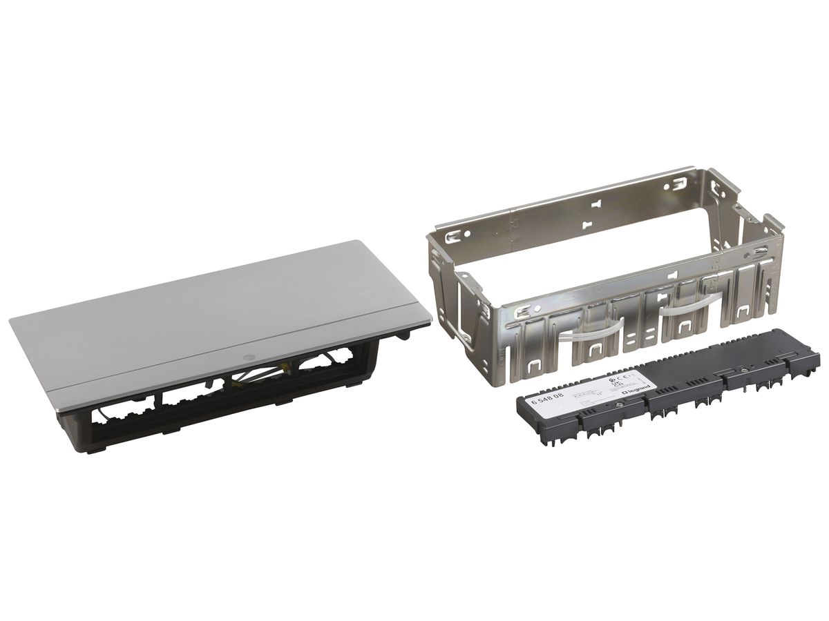 Tischsteckdose POP-UP für 8 Module Mosaic inox
