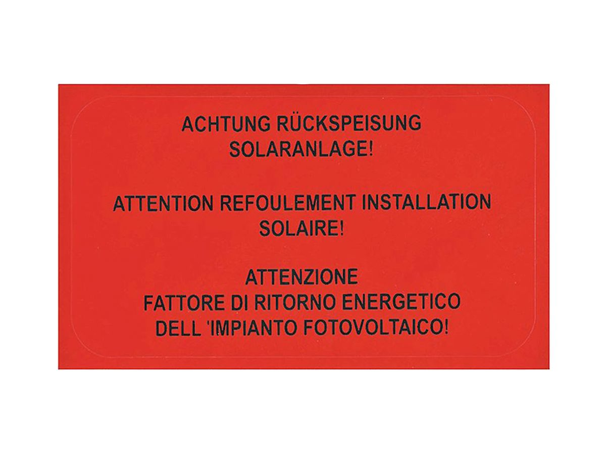 Etikette UV für PV-Anlagen 50×90mm Typ 1 ro