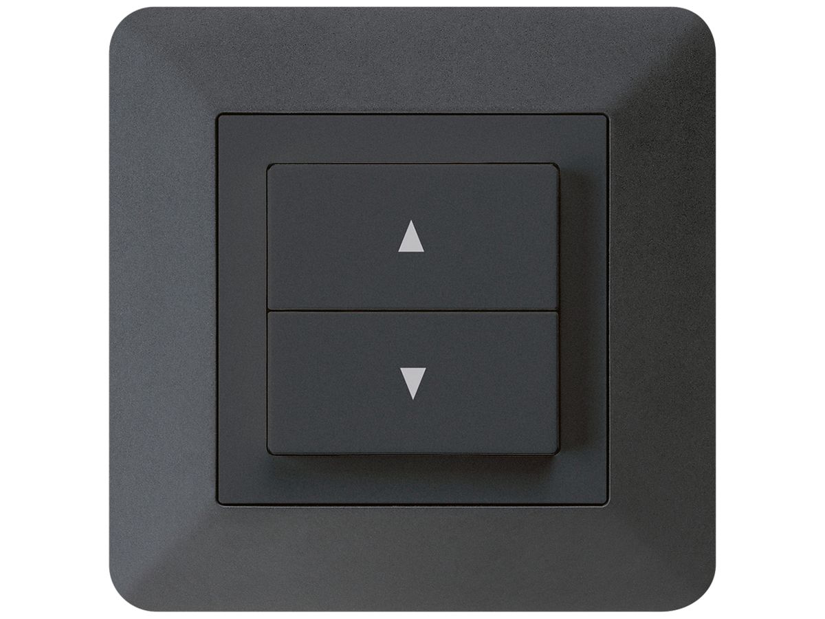 UP-Storenschalter kallysto.trend schwarz mit 2 Funktionstasten Steckklemmen