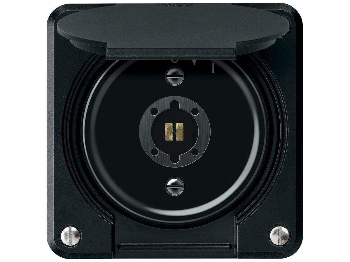 UP-Schlüsselschwenktaster robusto 2P 2NO 20A 250V 86×86mm schwarz