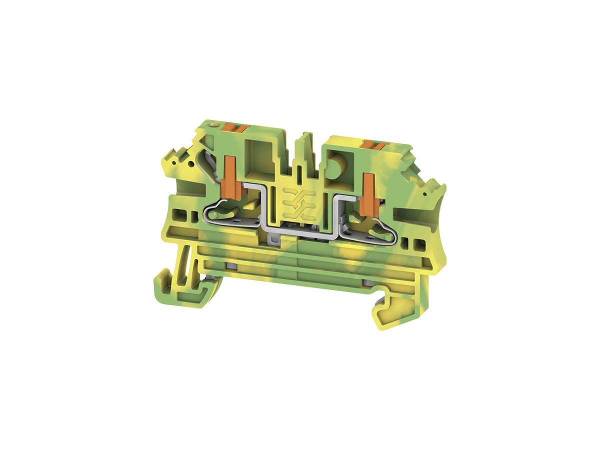 Durchgangs-Reihenklemme Weidmüller AL2C PUSH IN 2.5mm² 24A 800V TH35 grün-gelb