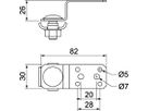 Anschlussbauteil Bettermann 6…8mm mit Doppelüberleger 82×30×26, A2