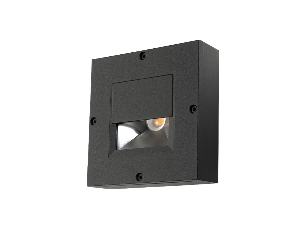 LED-Anbauleuchte SG Callisto 3W 130lm 830 IP65 DIM 110×110mm schwarz