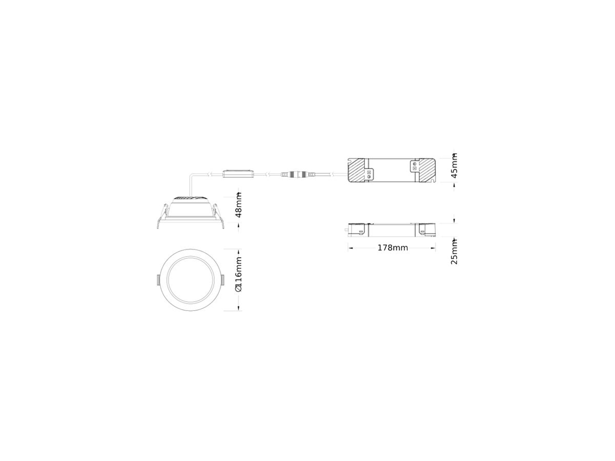 LED-Downlight LEDVANCE DL CMFT 13W 1430lm 3000K IP44 VWB DIM cenbat Ø116mm ws