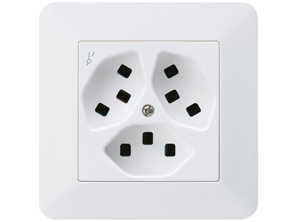 UP-Steckdose Hager kallysto.trend 3×T23 1×S C ultraweiss