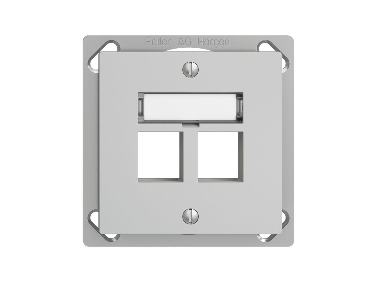 EB-Montageset EDIZIOdue FM.TE, Geradeauslass, für 2×Keystone, hellgrau