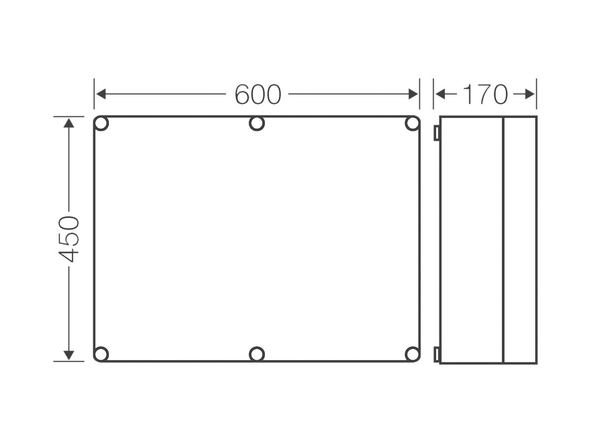 Apparategehäuse Hensel Mi 0600 grau leer mit transparenter Deckel 600×450×170mm