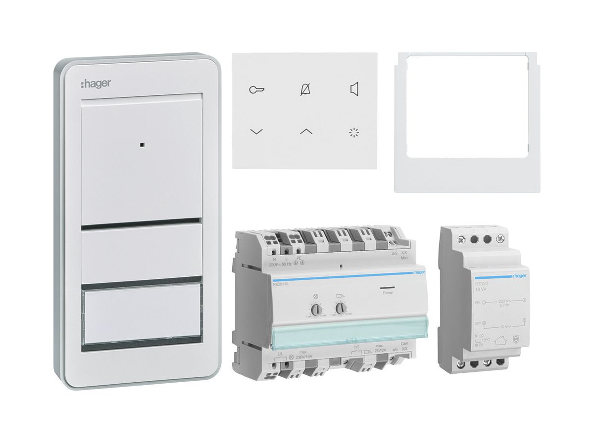 Set Audio elcom.home für 1Wohnung Innenstation weiss/Aussenstation weiss
