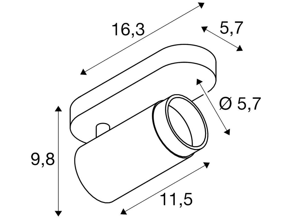 Spot SLV GRIP L GU10 1×6W DIM 163×57×98mm weiss/schwarz
