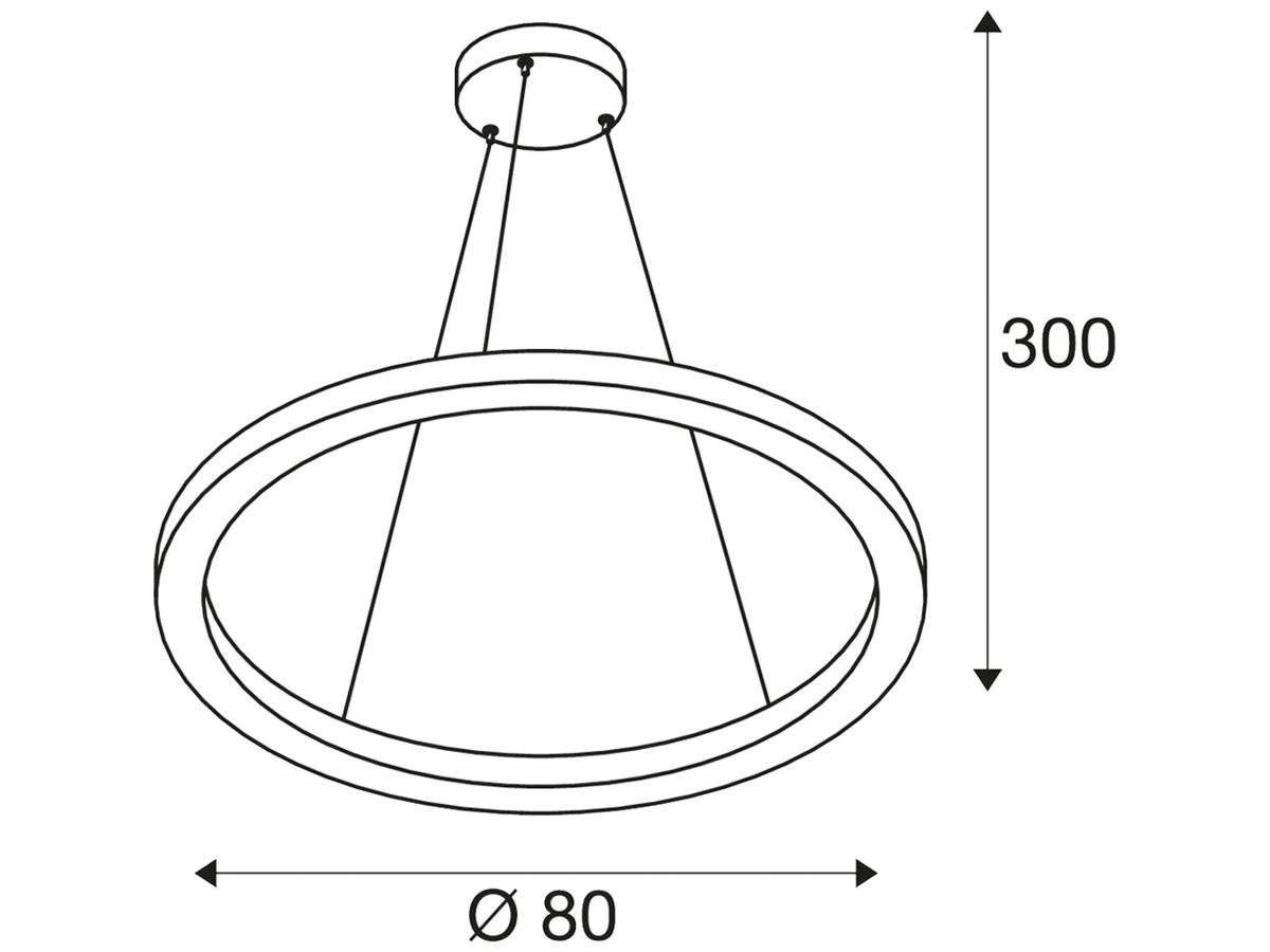 LED-Pendelleuchte SLV ONE 80 DALI 35W 2200lm 3000/4000K Ø800×30mm schwarz