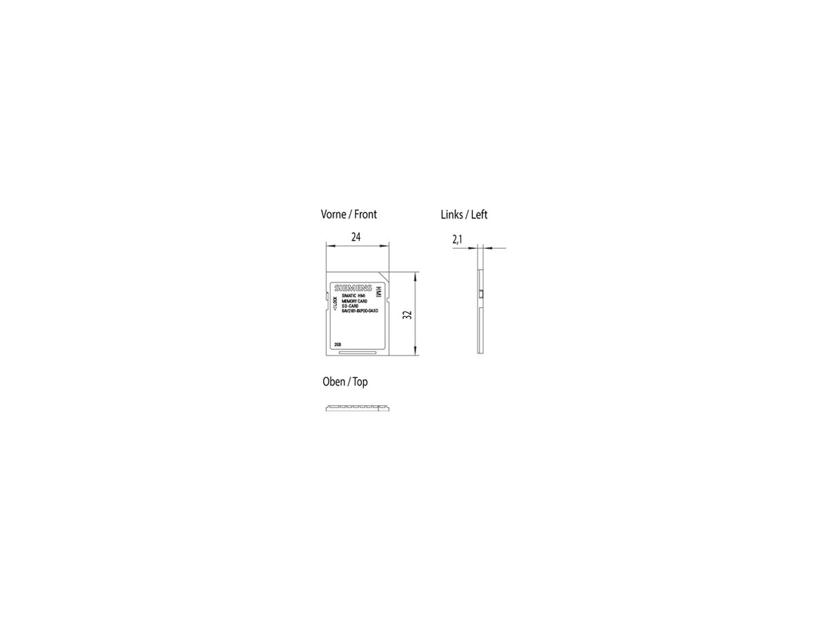 Speicherkarte Siemens für SIMATIC HMI SD-Card Flash-EPROM 2GB