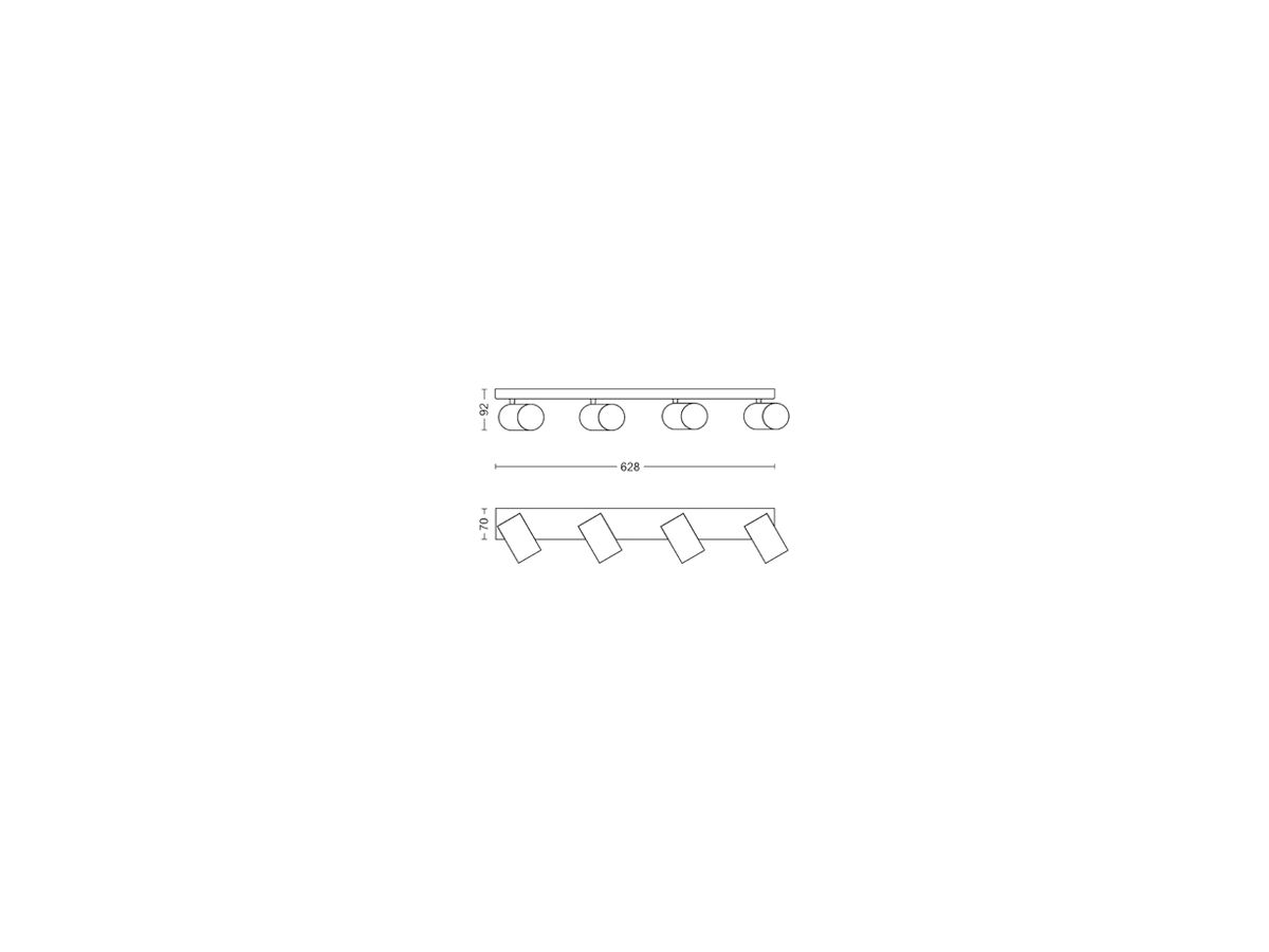 Spot Philips KOSIPO GU10 4×5.5W 628×70mm weiss