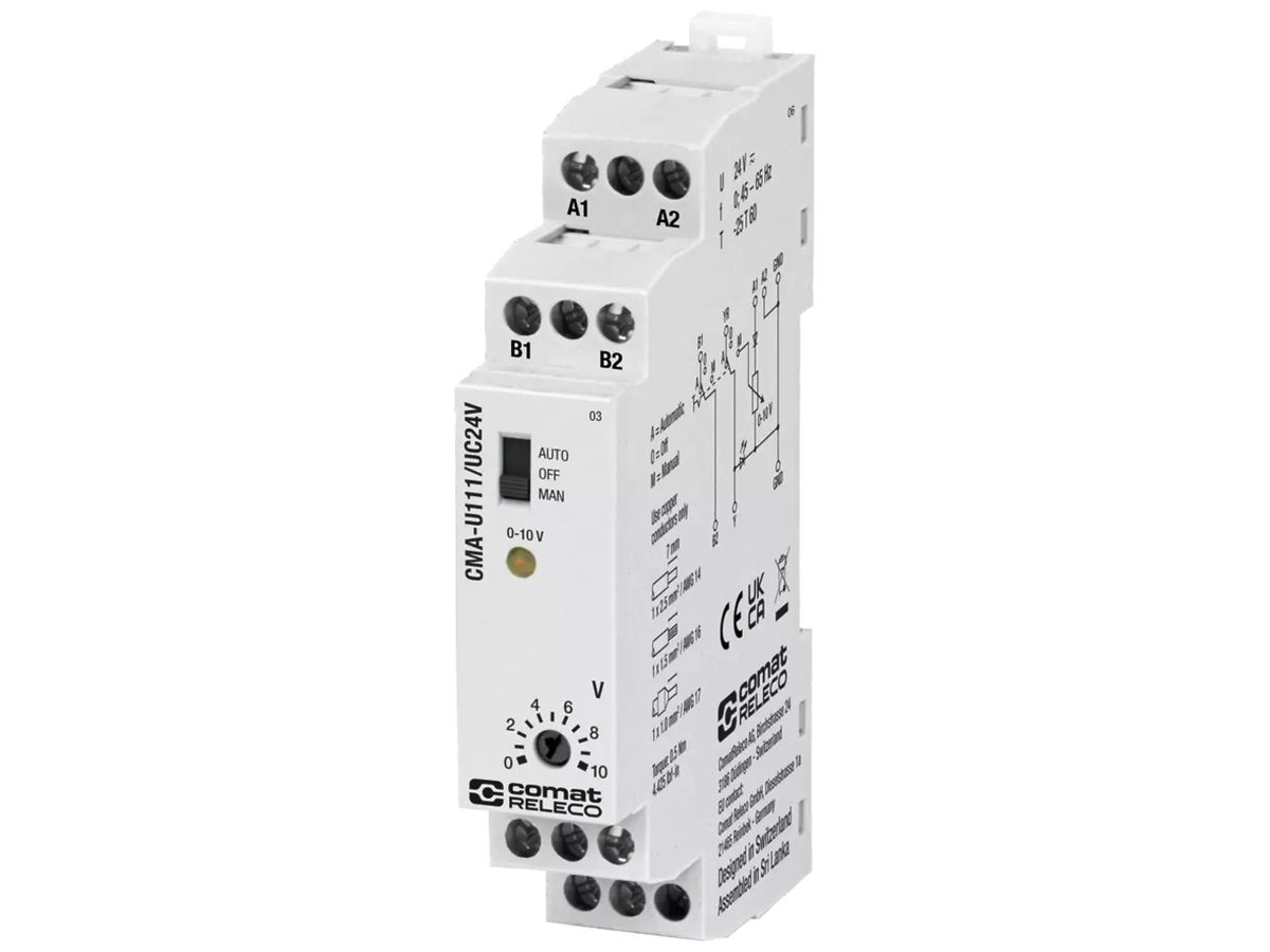 REG-Kopplermodul ComatReleco CMA-U111/UC24V IN:0-10V OUT:0-10V 24VAC/DC