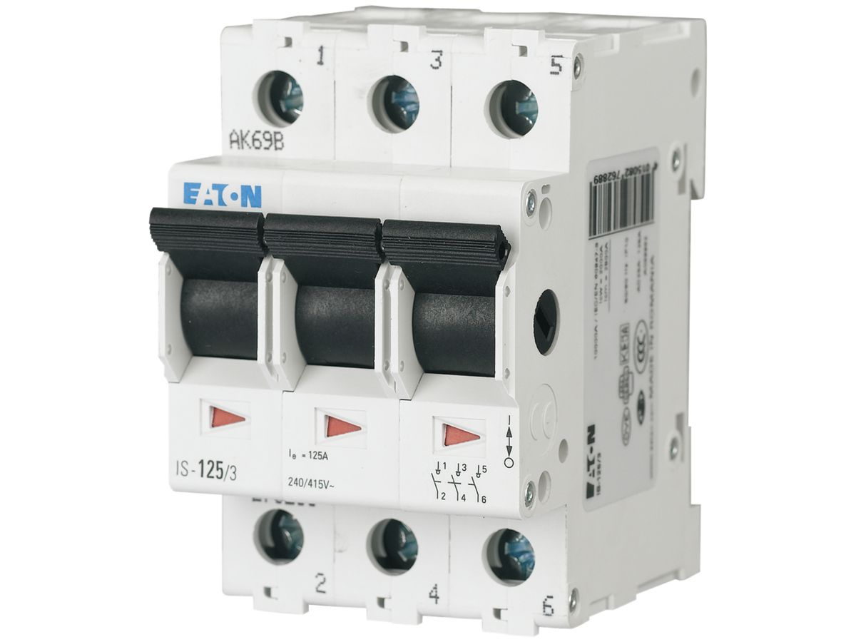 REG-Ausschalter Eaton, IS-32/3, 32A/415V 3L, 3TE, "0-1"