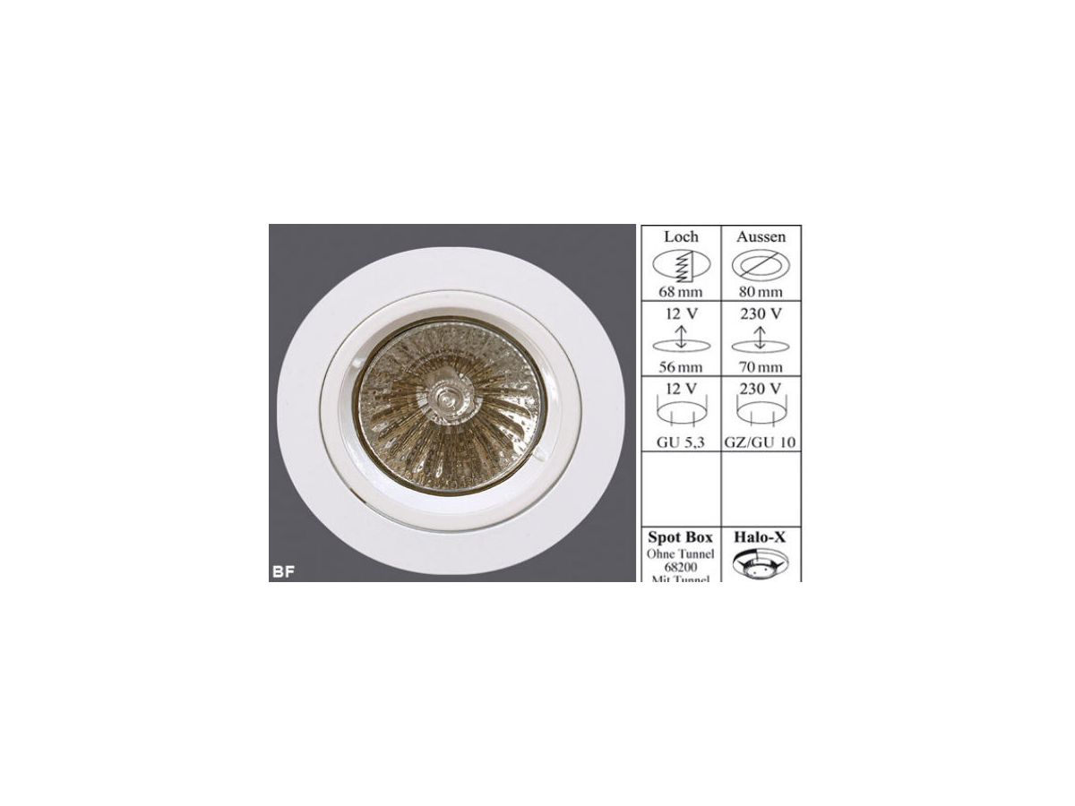 EINBAULEUCHTE BF WS 230V-GU10 - 68 mm