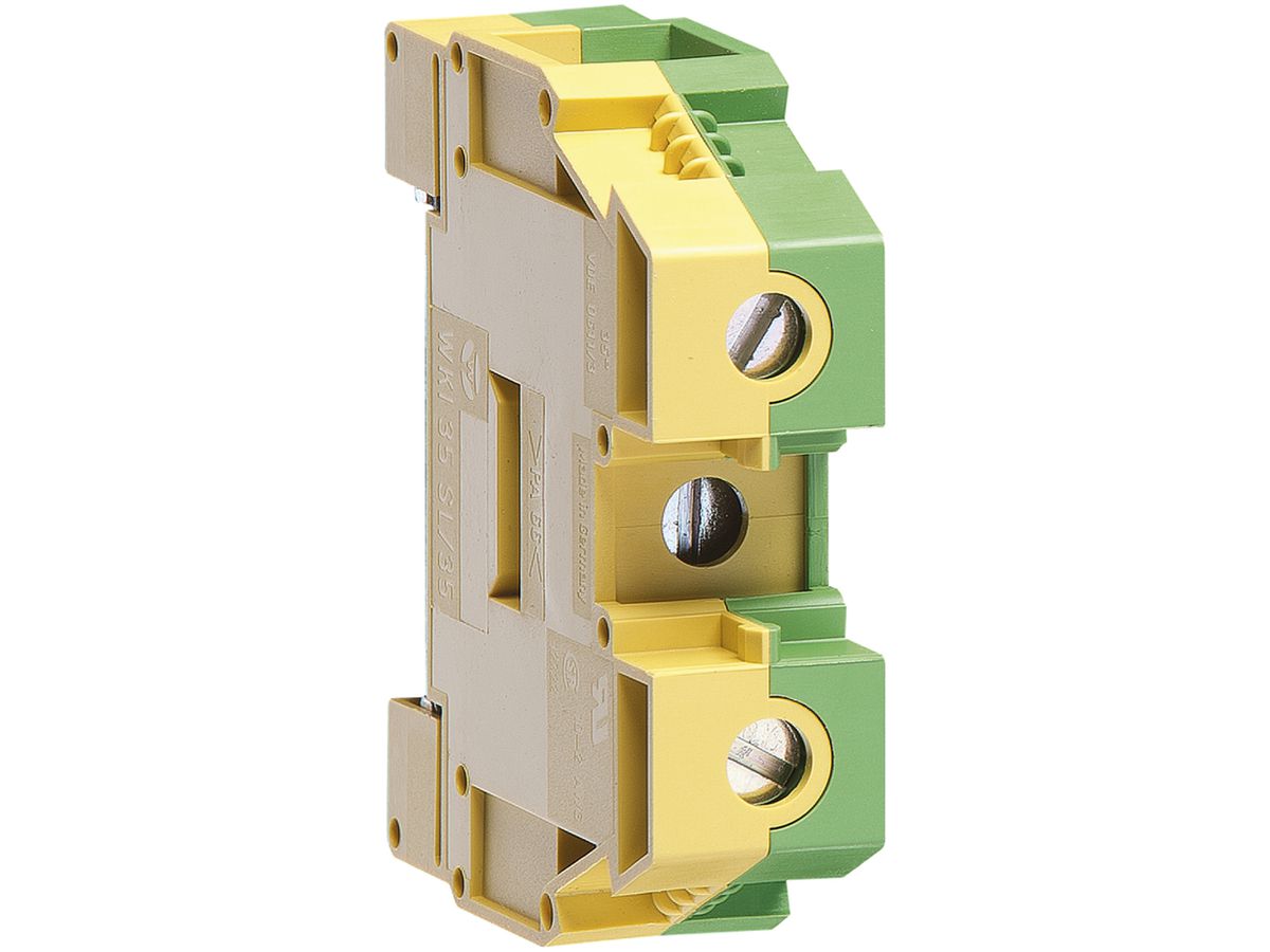 Durchgangs-Reihenklemme Hager 35mm², PE, Schraubklemme, Breite 54mm