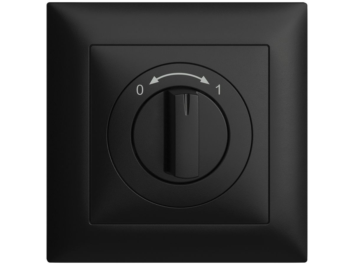 Frontset EDIZIOdue 0<->1 schwarz 88×88mm für Drehschalter