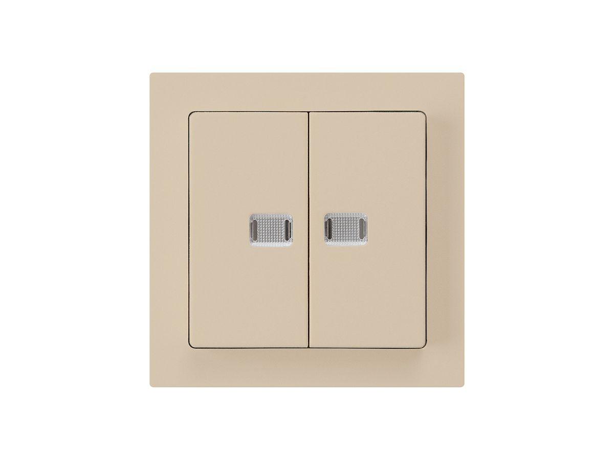 Leuchttaster kallysto 2×A-R/1P beige mit 2 Linsen