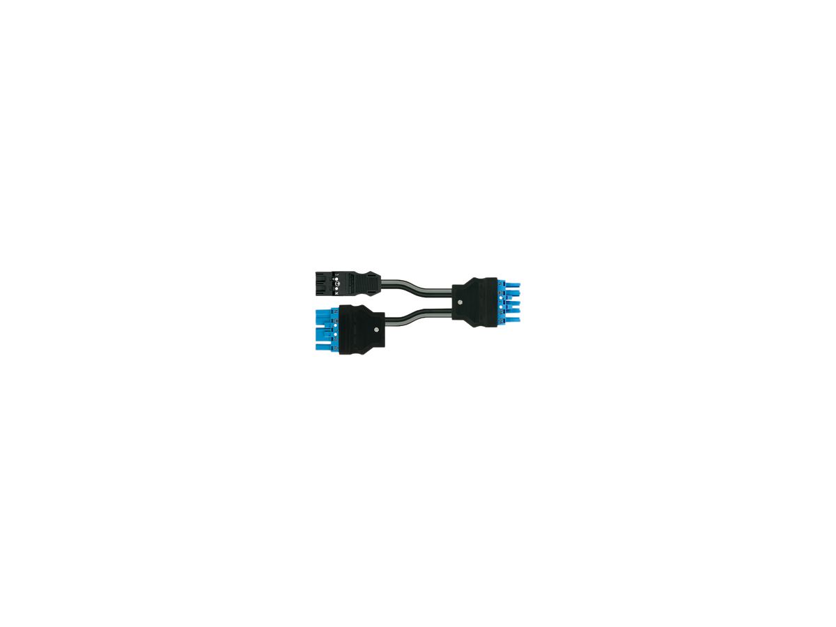 Y-Einspeisung MIDI 5/5/3×2.5mm² 20A 250V 0.5m Cod.A+I blau/schwarz Cca