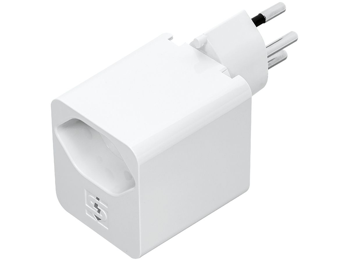 Mehrfachstecker Steffen mit Ladeadapter 18W, 1×USB C/1×T13 weiss