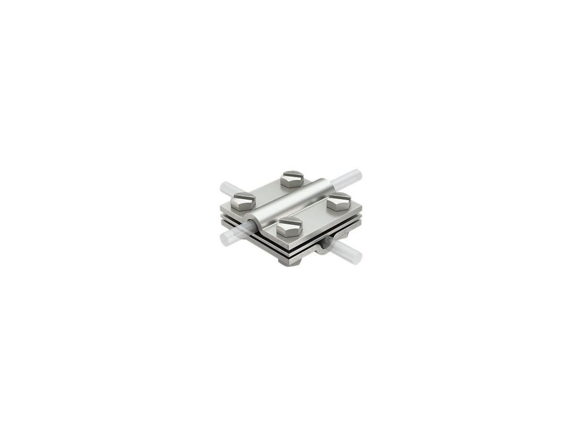 Kreuzverbinder Bettermann Ø 8…10mm V4A mit Zwischenplatte 60×60mm
