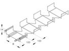 Bogen verstellbar 90° Niedax 54×300mm für Gitterkanal MTC