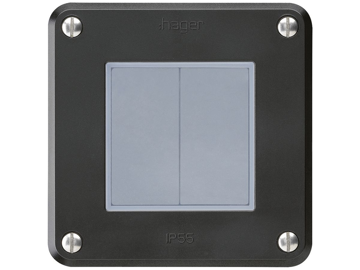 UP-Drucktaster robusto IP55 2×1P schwarz für Kombination