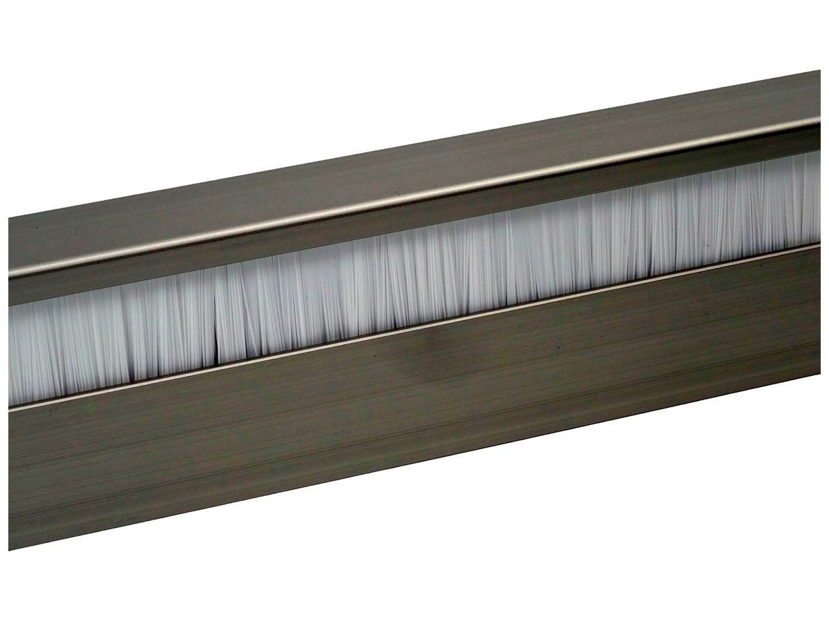 Sockelleistenkanal ELBRO 2400×60×20mm anthrazit Bürste weiss