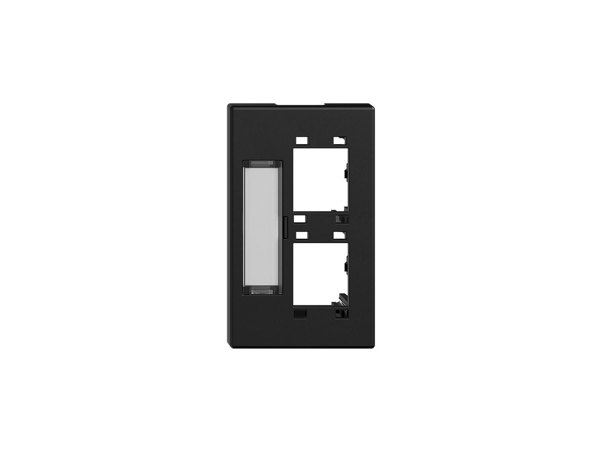 EB-Montageset Feller FLF 3/5, für 2×RJ45 freenet, Auslass gerade, schwarz