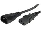 Apparatekabel VALUE C14 → C13 3×0.75mm² 250VAC/10A schwarz 0.5m