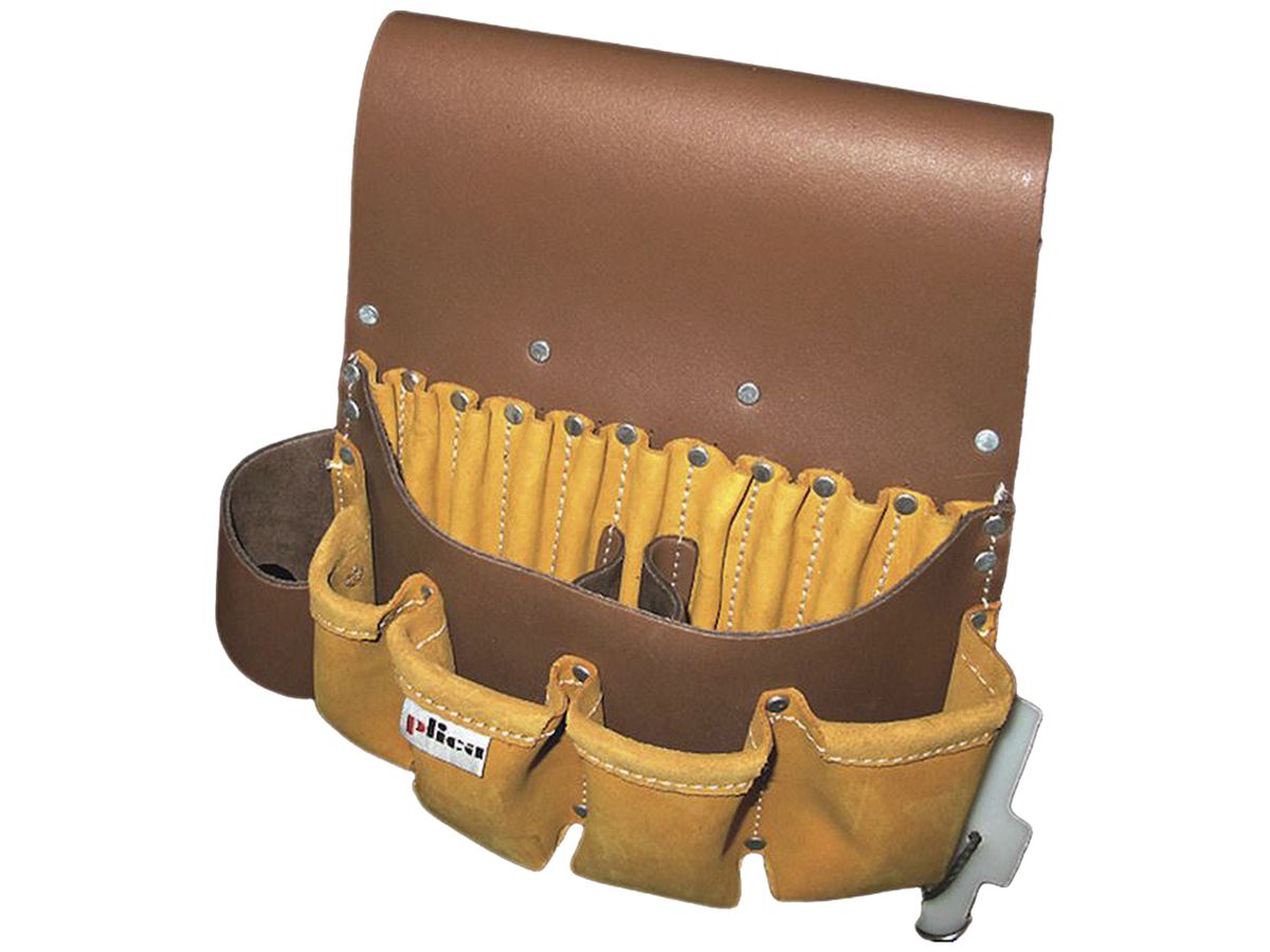 Werkzeugtasche Plica aus Leder ohne Gurt, braun